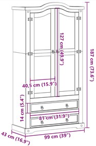 ΒΙΤΡΙΝΑ CORONA 99 X 43 X 187 ΕΚ. ΑΠΟ ΜΑΣΙΦ ΞΥΛΟ ΠΕΥΚΟΥ 4005682