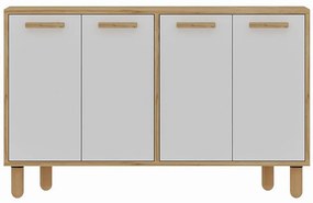 Μπουφές Venedik 327ODS1283 120x29,6x73,6cm Oak-White Μοριοσανίδα, Μελαμίνη