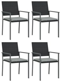 vidaXL Σετ Τραπεζαρίας Κήπου 5 τεμ. Συνθ. Ρατάν / Ατσάλι με Μαξιλάρια