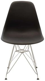 Καρέκλα Adelle pakoworld PP μαύρο-inox πόδι 46x55x81εκ