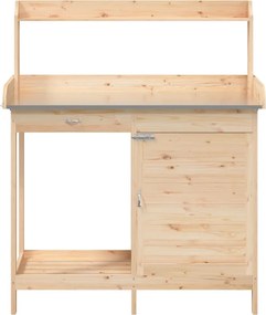 vidaXL Τραπέζι για Γλάστρες με Ντουλάπι 110,5x45x124,5 εκ. Μασίφ Ελάτη