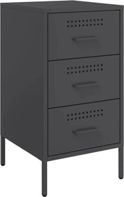 vidaXL Κομοδίνο Μαύρο 36x39x68 εκ. από Χάλυβα