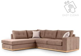 Γωνιακός καναπές δεξιά γωνία Boston pakoworld ύφασμα mocha-cream 280x225x90εκ