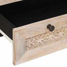 vidaXL Highboard με συρτάρι Λευκό 60 x 33 x 100 εκ. Μασίφ ξύλο μάνγκο