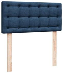 Κρεβάτι Boxspring με Στρώμα Μπλε 90x190 εκ.Υφασμάτινο - Μπλε
