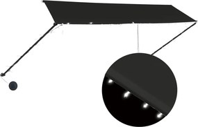 vidaXL Τέντα Συρόμενη με LED Ανθρακί 350 x 150 εκ.