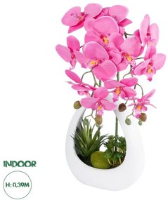 Artificial Garden HOT PINK ORCHID 21127 Διακοσμητικό Φυτό Έντονο Ροζ Ορχιδέα Υ39cm Globostar-21127-Φούξια 21127