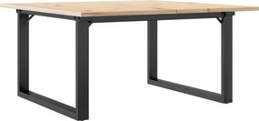 vidaXL Τραπεζάκι Σαλονιού Πλαίσιο Ο 90x90x45εκ Μασίφ Πεύκο/Ατσάλι