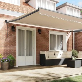 vidaXL Αντιανεμικό Μπεζ 500 x 300 x 165 εκ. Πολυέστερ και Μέταλλο