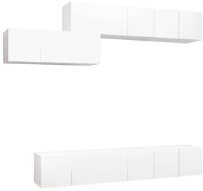 vidaXL Έπιπλα Τηλεόρασης Σετ 8 Τεμαχίων Λευκό από Επεξ. Ξύλο