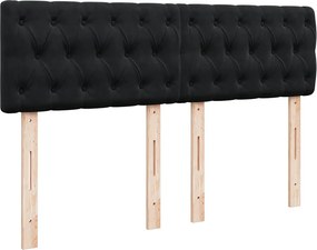 vidaXL Κρεβάτι Boxspring με Στρώμα Μαύρο 160x200 εκ. Βελούδινο