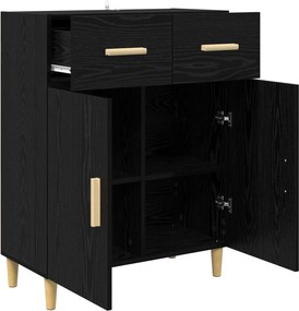vidaXL Πλαϊνό γραφείο Μαύρη δρυς 34 x 69.5 x 89 εκ Επεξεργασμένο ξύλο
