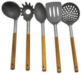 Εργαλεία Μαγειρικής (Σετ 5Τμχ) 30831 Grey-Natural Ankor Ξύλο,Πλαστικό
