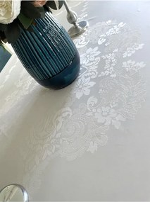 Stewehome Αδιάβροχο αλέκιαστο τραπεζομάντιλο με δαντέλα Λευκό 160x220 cm