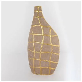Βάζο Κεραμικό καφέ &amp; Χρυσό 21.5x11.5x45cm 752-20132 Estheti-752-20132-Χρυσό 752-20132