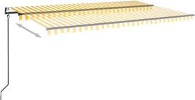 vidaXL Τέντα Συρόμενη Αυτόματη Κίτρινο / Λευκό 500x350 εκ.