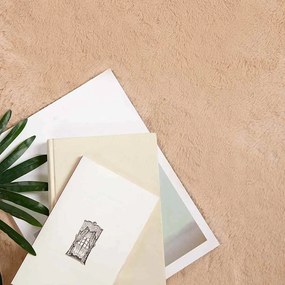 vidaXL Χαλιά Ψεύτικου Κουνελιού Olite Taupe Ø 200 εκ. Πολυεστέρας