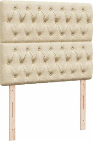 vidaXL Κρεβάτι Boxspring με Στρώμα Κρεμ 120x190 εκ. Υφασμάτινο