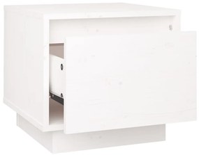 Κομοδίνα 2 τεμ. Λευκά 35 x 34 x 32 εκ. από Μασίφ Ξύλο Πεύκου - Λευκό