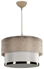 Pakoworld Φωτιστικό Οροφής Μονόφωτο PWL-1090 1xΕ27 Φ30x20cm Λευκό-Χρυσαφί 202-000157