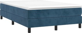vidaXL Κρεβάτι Boxspring με Στρώμα Σκούρο Μπλε 120x190 εκ. Βελούδινο