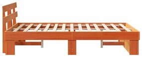 vidaXL Σκελετός Κρεβατιού με κεφαλάρι Κερωτό καφέ 140 x 190 cm