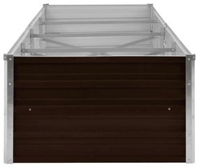 vidaXL Ζαρντινιέρα Υπερυψωμένη Καφέ 320x80x45 εκ. Γαλβανισμ. Χάλυβας