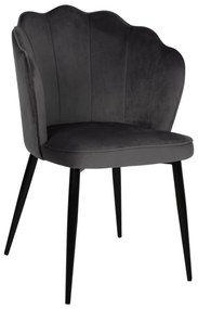 CHAIR AVIE  METALLIC FRAME AND GREY VELVET 48x48x85Hcm.