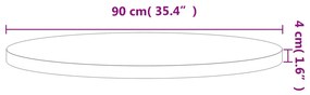 VidaXL Επιφάνεια Τραπεζιού Στρογγυλή Ø90x4 εκ. Μασίφ Ξύλο Οξιάς
