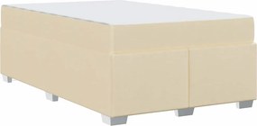 vidaXL Σκελετός Κρεβατιού με στρώμα Κρεμ 120 x 190 cm ύφασμα