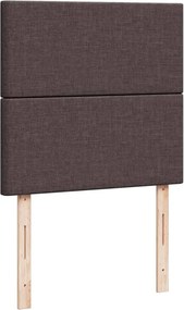 vidaXL Κρεβάτι Boxspring με Στρώμα Σκούρο Καφέ 80x200 εκ. Υφασμάτινο