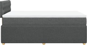 vidaXL Κρεβάτι Boxspring με Στρώμα Σκούρο Γκρι 120x190 εκ Υφασμάτινο