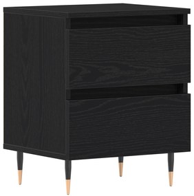 vidaXL Κομοδίνο Μαύρο Δρυς 40x35x50 εκ. Κατασκευασμένο ξύλο