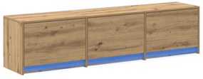 vidaXL Κιβώτιο τηλεόρασης με LED Δρυού 165x34x40 εκ. Επεξεργασμένο Ξύλο