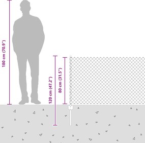 vidaXL Συρματόπλεγμα Περίφραξης με Πάσσαλο 10 x 0,8 m