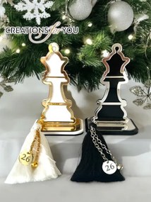 Επιτραπέζιο γούρι βασίλισσα σκακιού ασημί