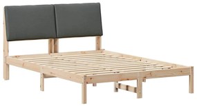vidaXL Σκελετός Κρεβατιού Καφέ και σκούρο γκρι 140 x 190 cm