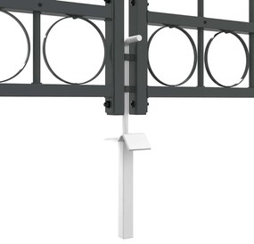 vidaXL Πύλη Κήπου με Καμπύλη Κορυφή Assen Γκρι 400 x 125 cm Ατσάλι