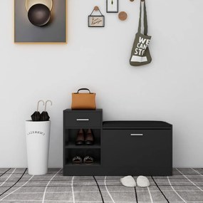 Παπουτσοθήκη Μαύρη 94,5 x 31 x 57 εκ. από Επεξ. Ξύλο