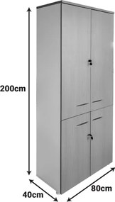 Ντουλάπα γραφείου Armadi pakoworld sonoma-λευκό 80x40x200εκ
