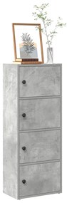 vidaXL Βιβλιοθήκη Γκρι Σκυροδέματος 40x24x102 εκ. Επεξεργ. Ξύλο