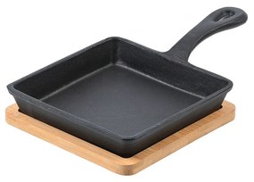 ESTIA ΤΗΓΑΝΙ ΣΕΡΒΙΡΙΣΜΑΤΟΣ IRON MANTEMENIO 14cm ΜΕ ΒΑΣΗ BAMBOO