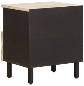 vidaXL Κομοδίνο με συρτάρι Λευκό 40 x 33 x 46 εκ. Στερεό ξύλο μάνγκο