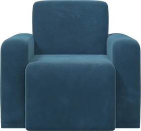 vidaXL Πολυθρόνα Μπλε Βελούδο