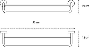 Karag Moderno 2252 - Πετσετοκρεμάστρα Διπλή Χρωμε 50 cm