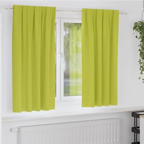 vidaXL Κουρτίνες με κουρτίνες 2 pcs Λαχανί Πολυεστέρας