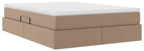 vidaXL Κρεβάτι με αποθηκευτικό χώρο και στρώμα Καπουτσίνο 140 x 200 cm