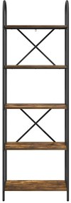 vidaXL Ράφι Βιβλίων Καπνιστή δρυς 60 x 30 x 183 εκ Επεξεργασμένο ξύλο