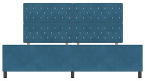 vidaXL Κρεβάτι Σκελετός Σκούρο Μπλε 200x200 εκ. Βελούδο