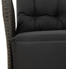 Σετ Τραπεζαρίας Κήπου 9 τεμ Μαύρο από Συνθ. Ρατάν με Μαξιλάρια 3213117